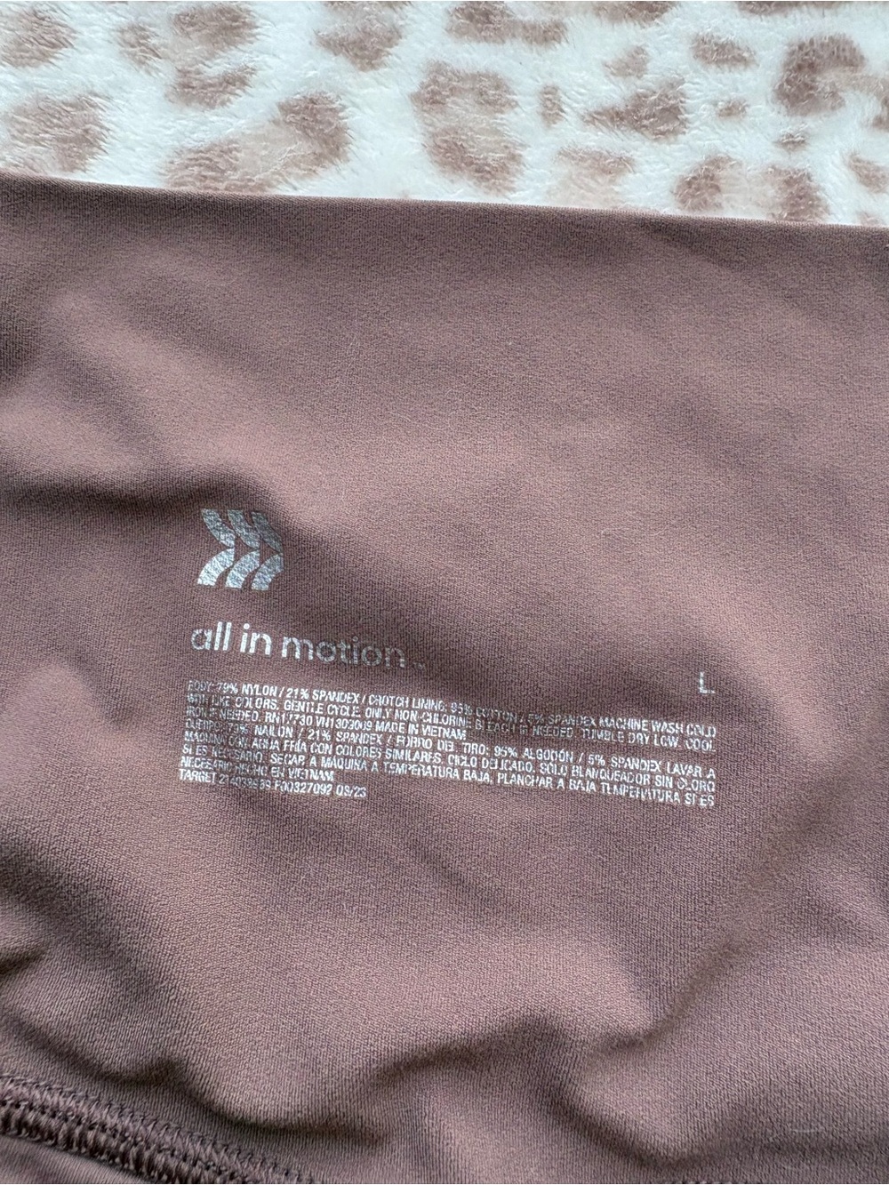 All in Motion Size Large Soft Brown Flare Leggings - Picture 3 of 5